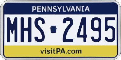 PA license plate MHS2495