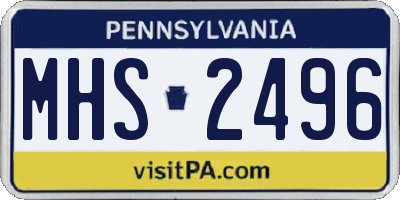 PA license plate MHS2496