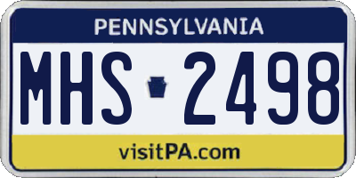 PA license plate MHS2498