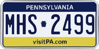 PA license plate MHS2499