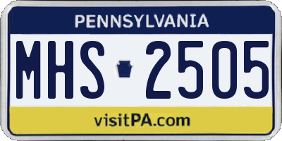 PA license plate MHS2505