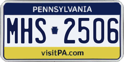 PA license plate MHS2506