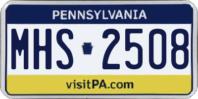 PA license plate MHS2508