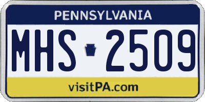 PA license plate MHS2509