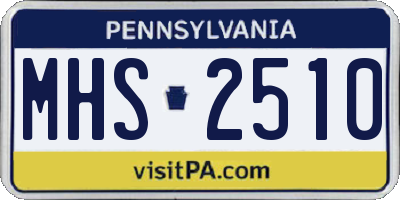 PA license plate MHS2510