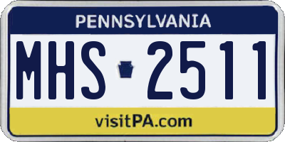 PA license plate MHS2511