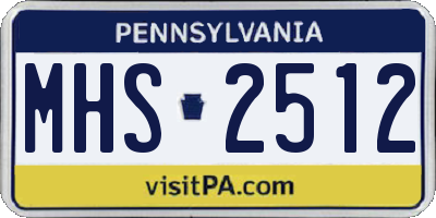 PA license plate MHS2512