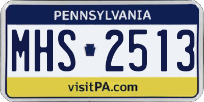 PA license plate MHS2513