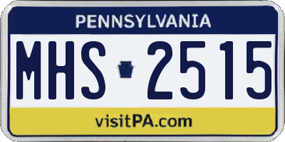 PA license plate MHS2515