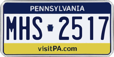 PA license plate MHS2517