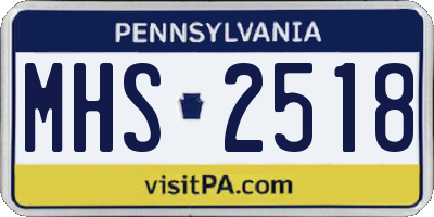 PA license plate MHS2518