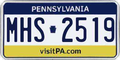 PA license plate MHS2519