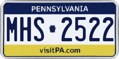 PA license plate MHS2522