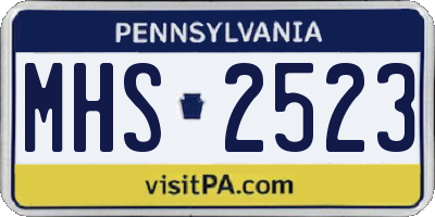 PA license plate MHS2523