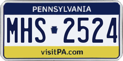PA license plate MHS2524