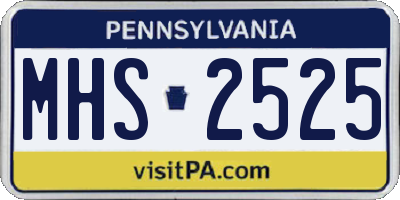 PA license plate MHS2525