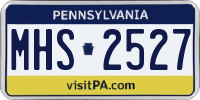 PA license plate MHS2527