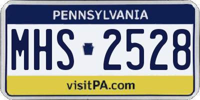 PA license plate MHS2528