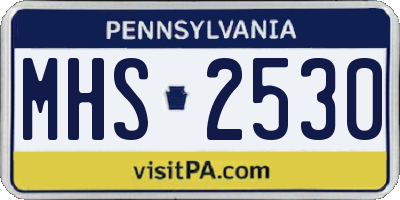 PA license plate MHS2530