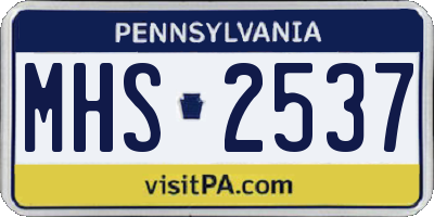 PA license plate MHS2537
