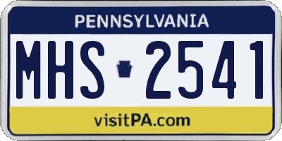 PA license plate MHS2541