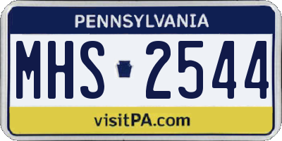 PA license plate MHS2544