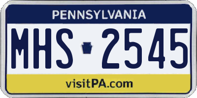 PA license plate MHS2545