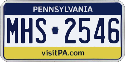 PA license plate MHS2546