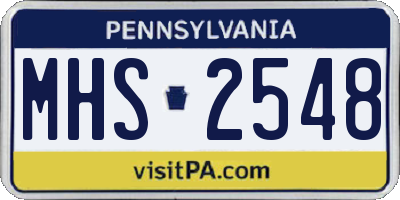 PA license plate MHS2548