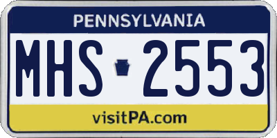 PA license plate MHS2553