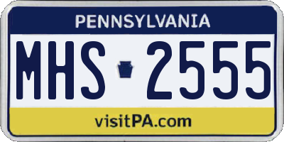 PA license plate MHS2555