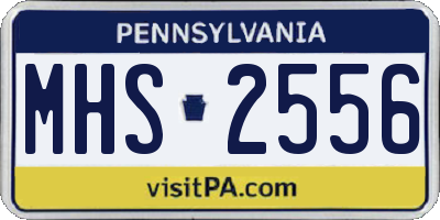 PA license plate MHS2556