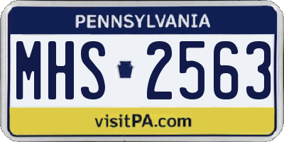 PA license plate MHS2563