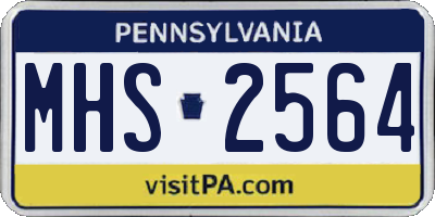 PA license plate MHS2564