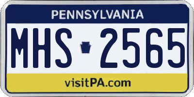 PA license plate MHS2565