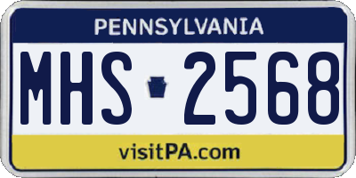 PA license plate MHS2568