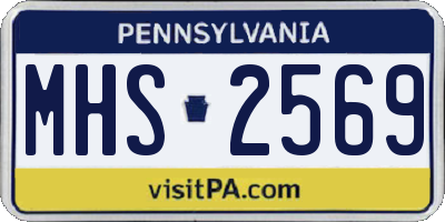 PA license plate MHS2569