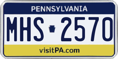 PA license plate MHS2570