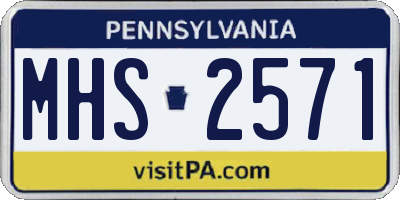 PA license plate MHS2571