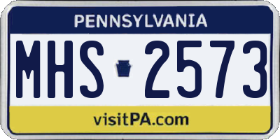 PA license plate MHS2573
