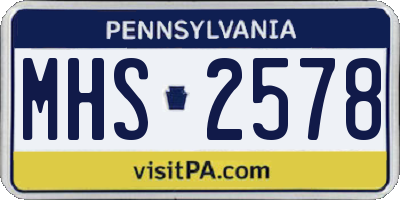 PA license plate MHS2578