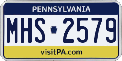 PA license plate MHS2579