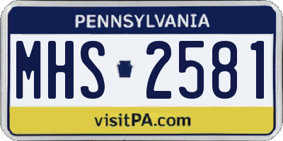 PA license plate MHS2581