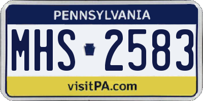 PA license plate MHS2583