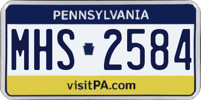 PA license plate MHS2584