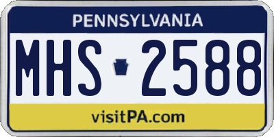 PA license plate MHS2588