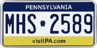 PA license plate MHS2589
