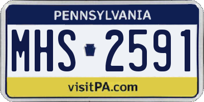 PA license plate MHS2591