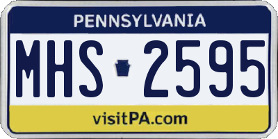 PA license plate MHS2595
