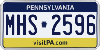 PA license plate MHS2596